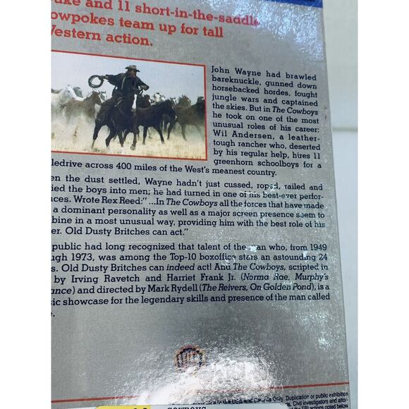 The Cowboys VHS John Wayne Movie New Sealed - Picture 7 of 9